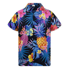 Load image into Gallery viewer, Women Hawaiian Floral Print Shirts Summer Fashion Tropical Floral Pineapple Vacation Beachwear With Frontpocket Women&#39;s Tops