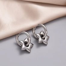 Load image into Gallery viewer, Classic Stainless Steel Heart Star Hoop Earrings For Women Punk Hip Hop Gold Silver Color Y2K Jewelry Female Earrings oorbellen