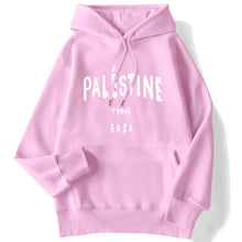 Load image into Gallery viewer, Winter Woman Hoodies Palestine Gaza Letter Printed Pullovers Breathable Loose Warm Pocket Sweatshirts Casual Ladies Streetwears