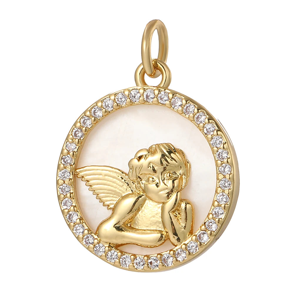 Angel Heart Charms Diy Earrings Necklace Bracelet Gold Color Butterfly Evil Blue Eye Charms for Jewelry Making Supplies