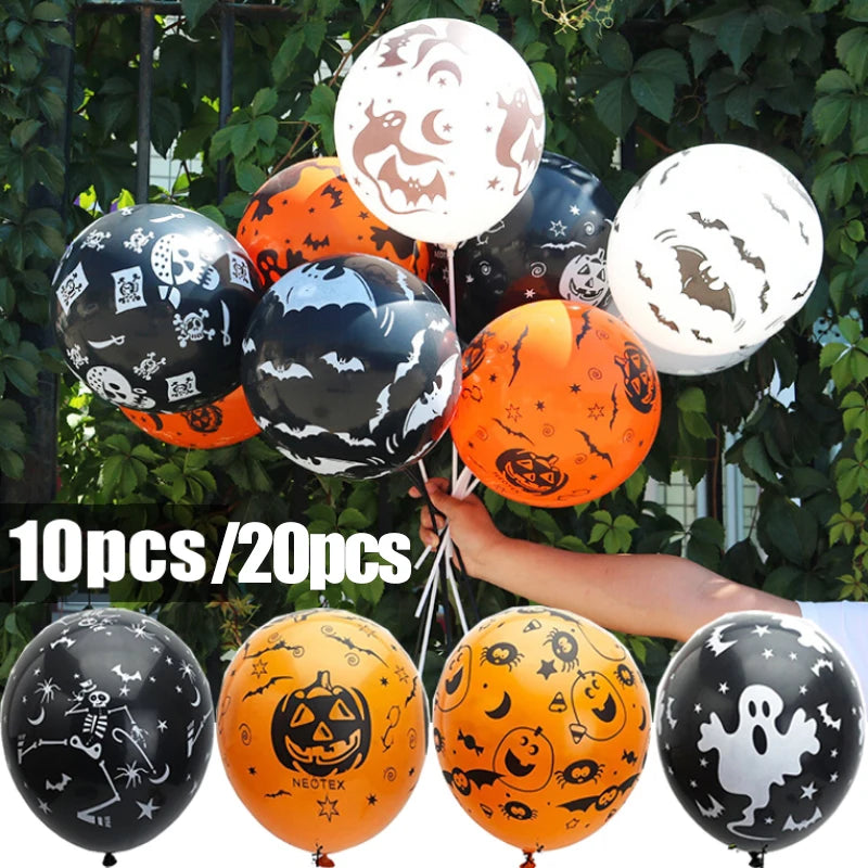 Halloween Balloons Skeleton Ghost Spider Bat Pumpkin Latex Balloon Halloween Party Festival Decoration Balloon Kids Toys