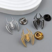 Load image into Gallery viewer, Personalized Gothic Spider Brooch Stainless Steel Badge Pins Fashion Jewelry Accessories Halloween Festival Gifts for Men