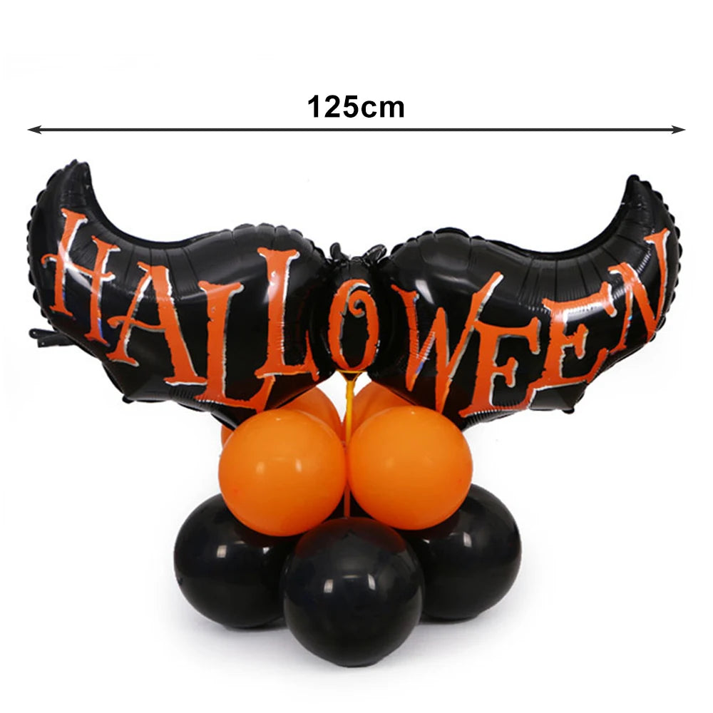 Halloween Cartoon Balloons Set Cute Pumpkin Ghost Bat Foil Air Balloon Balls Kids Toys Party Props Home Decoration Supplies Gift