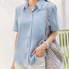 Load image into Gallery viewer, New Women&#39;S Summer Lapel Short Sleeved Slimming Casual Versatile Shirt Female Comfortable Thin Fashionable Professional Top