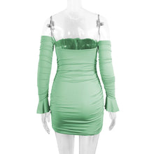 Load image into Gallery viewer, Fairyshely Sexy Ruffle Short Club Dress Ladies 2024 Autumn Green Bodycon Dresses For Women Party Tight Mini Dress Clubwear