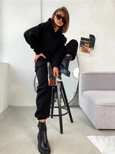 Load image into Gallery viewer, 2024 autumn new women&#39;s leisure suit solid color long sleeved loose hoodie sports trouser Female winter fashion two piece set