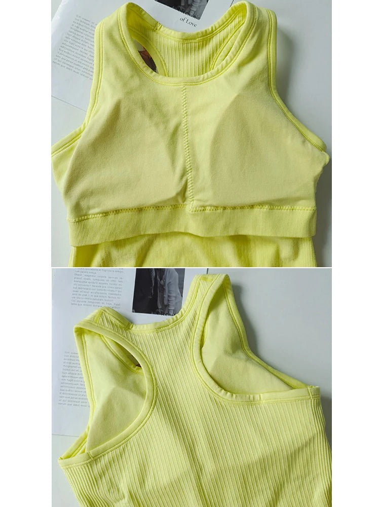 INLUMINE New Seamless Sports Bra Tops Women Removable Chest Pad Fitness Tank Top Gym Push Up Running Yoga Vest Workout Underwear