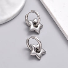 Load image into Gallery viewer, Classic Stainless Steel Heart Star Hoop Earrings For Women Punk Hip Hop Gold Silver Color Y2K Jewelry Female Earrings oorbellen