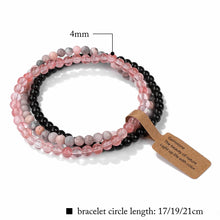 Load image into Gallery viewer, 3pcs Natural Stone Beads Elastic Bracelets For Women Men 4mm Quartzs Agates Black Onyx Beads Bracelet With Tag Bracelet Jewelry