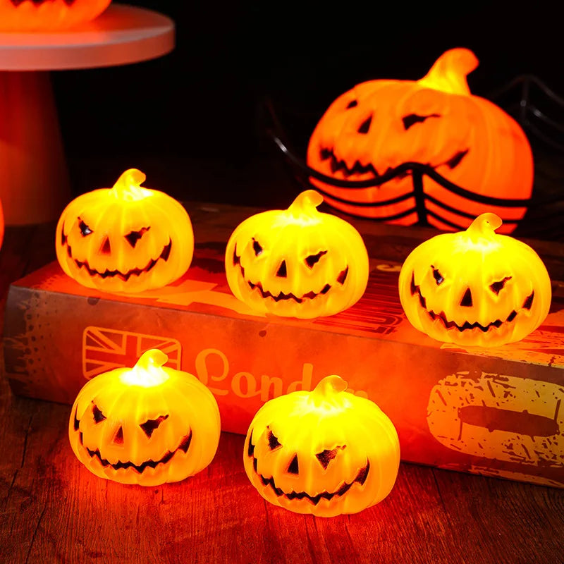 Halloween Theme Pumpkin Lantern Toy Festive Atmosphere Decoration Props LED Simulation Pumpkin Lantern Party Luminous Toys