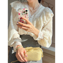 Load image into Gallery viewer, Vintage French Women Shirts Lace Lolita Elegant Long Sleeve Flounce Blouse High Quality Office Lady New Fashion Chic Female Tops