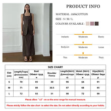 Load image into Gallery viewer, Clacive Summer Slim Brown Cotton 2 Piece Sets Women Outfit 2024 Elegant Sleeveless Tank Top With High Waist Long Skirts Set