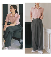 Load image into Gallery viewer, New Women&#39;S Summer Lapel Short Sleeved Slimming Casual Versatile Shirt Female Comfortable Thin Fashionable Professional Top