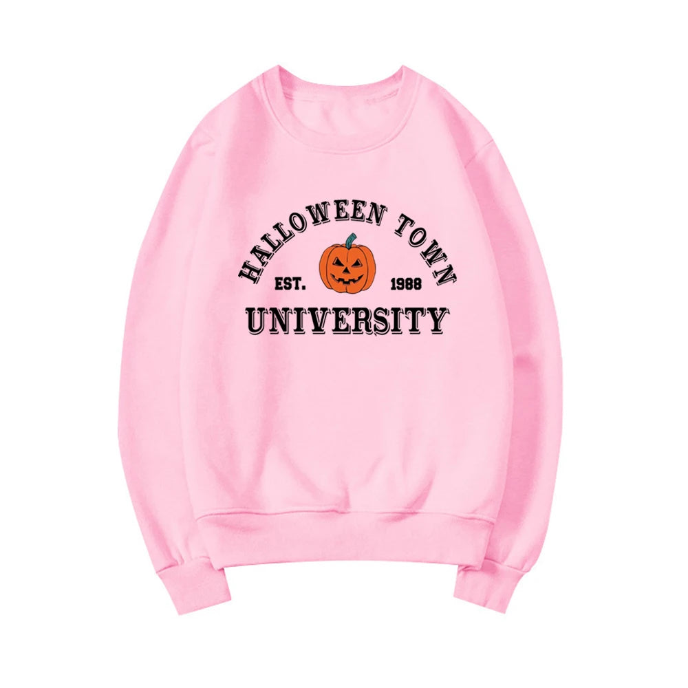 Halloweentown Sweatshirt Halloween Town Est 1998 University Sweatshirts Fall Hoodies Pullover Pumpkin Halloween Sweatshirt Tops