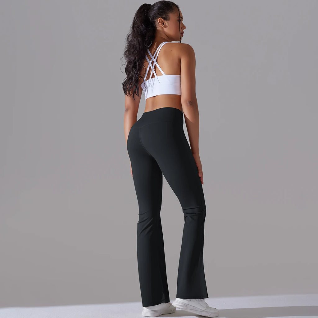 Flare Leggings Yoga Pants Women Bell Bottoms Yoga Trousers High Waist Gym Fitness Pants Stretch Daily Dance Workout Leggings