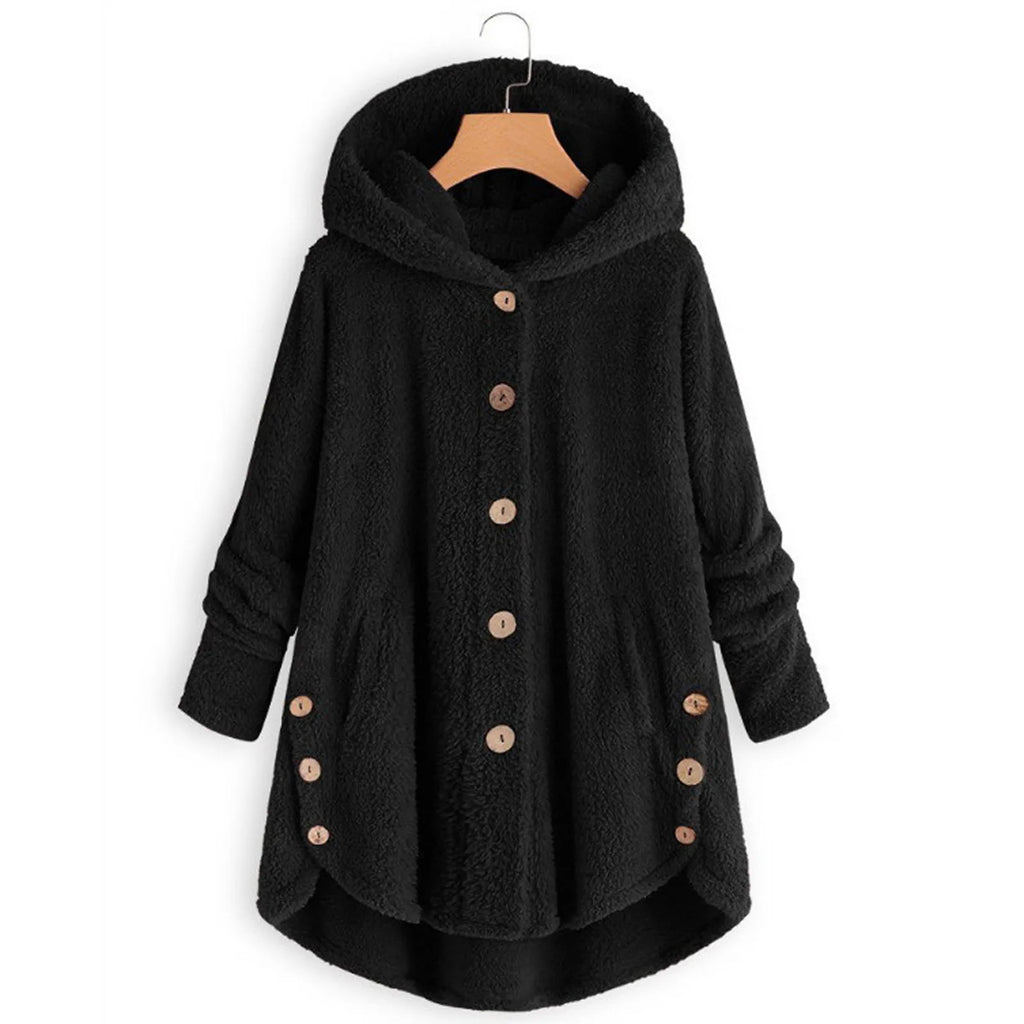 Autumn Winter Coat Women Warm Teddy Bear Coat Wool Jacket Female Plush Coat Hooded Jacket New Women's Coats Solid Color Jacket