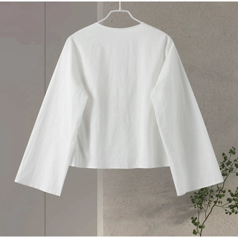 Casual Ruffle Doll Collar Shirts Shorts Set Women Puff Short Sleeve Single Breasted Blouses Suit 2024 Summer Loose Lady Suits