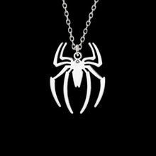 Load image into Gallery viewer, Kpop Fashion Spider Halloween Pendants Round Cross Chain Mens Necklaces Silver Color Neck Chain Gothic Couple Streetwear Gifts