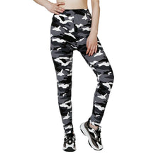 Load image into Gallery viewer, Camouflage Print White Gray Women Blazer Leggings High Elastic Slim fit Tight Cropped Pants