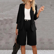 Load image into Gallery viewer, Formal Blazer Shorts Suit Knee Length Pants Lady Business Outfit Cardigan Plus Size Lady Coat Shorts Set Daily Wear