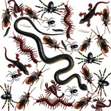 148 Pieces Plastic Bugs Trick Joke Decoration Scary Insects Fake Snake Cockroaches Spiders Halloween Party  Fools Day Decoration