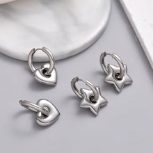 Load image into Gallery viewer, Classic Stainless Steel Heart Star Hoop Earrings For Women Punk Hip Hop Gold Silver Color Y2K Jewelry Female Earrings oorbellen