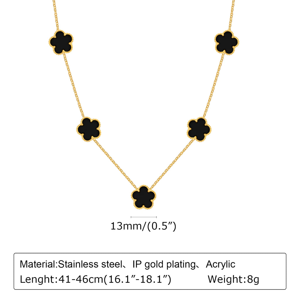 Vnox Glamour Flower Necklaces for Women Girls, Black Flower Charms Choker Collar, Valentine's Mother's Day Birthday Party Gifts