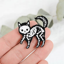 Load image into Gallery viewer, Cat Brooch Skull Cat Brooch Halloween Wizard Hat Couple Cat Sun Moon Cat Brooch Black White Cat Alloy Enamel Badge Lapel Pins