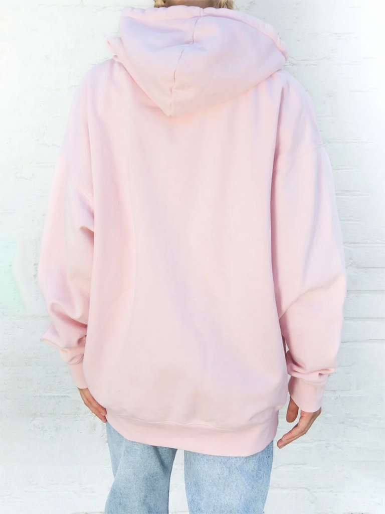 Sweet Pink Oversized Hoodie Autumn Long Sleeve Hooded Zip-up Cotton Sweatshirt Casual Preppy Style Cute Hoodies Top for Woman