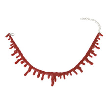 Load image into Gallery viewer, Halloween Bloody Necklace Women Chokers Necklaces Fear Blood Drop Necklace Vampire Teeth Red Blood Drip Chokers Halloween Party