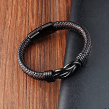 Load image into Gallery viewer, Stainless Steel Genuine Leather Men Bracelet Black/Brown Color Multi-Layers Accessories Jewelry For Male Female Couple Gift