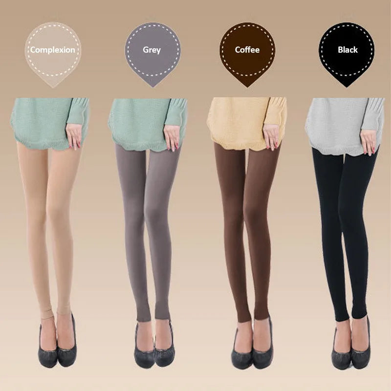 2024 Thermal Pantyhose Winter Women Leggings Seamless Sexy Push Up Thick Fake Soild Warm Velvet Autumn Thin Tights Stockings