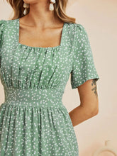 Load image into Gallery viewer, Fashion Square Collar Bubble Sleeve Floral Dress Women Medium Long Spring Summer Dress