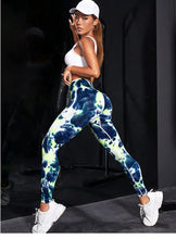 Load image into Gallery viewer, Seamless Knit Leegings Female Tie Dye Fitness Pants High Waist Hip Liftting Tights Outdoor Running Elastic Slim Yoga Leggings