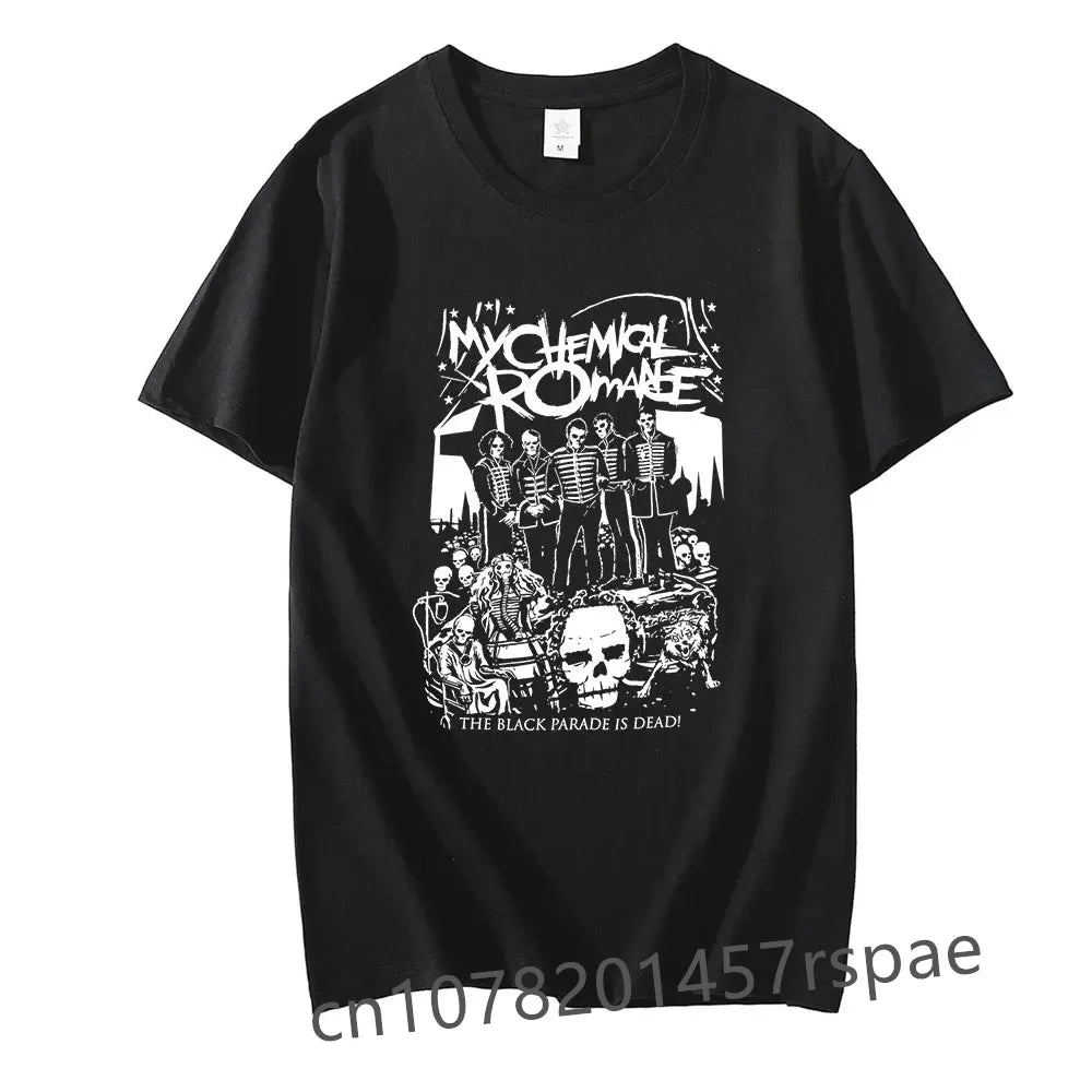 Couple T Shirt My Chemical Romance Mcr Dead Women's T-Shirt Black Parade Punk Emo Rock Summer Fashion Top Female Clothing