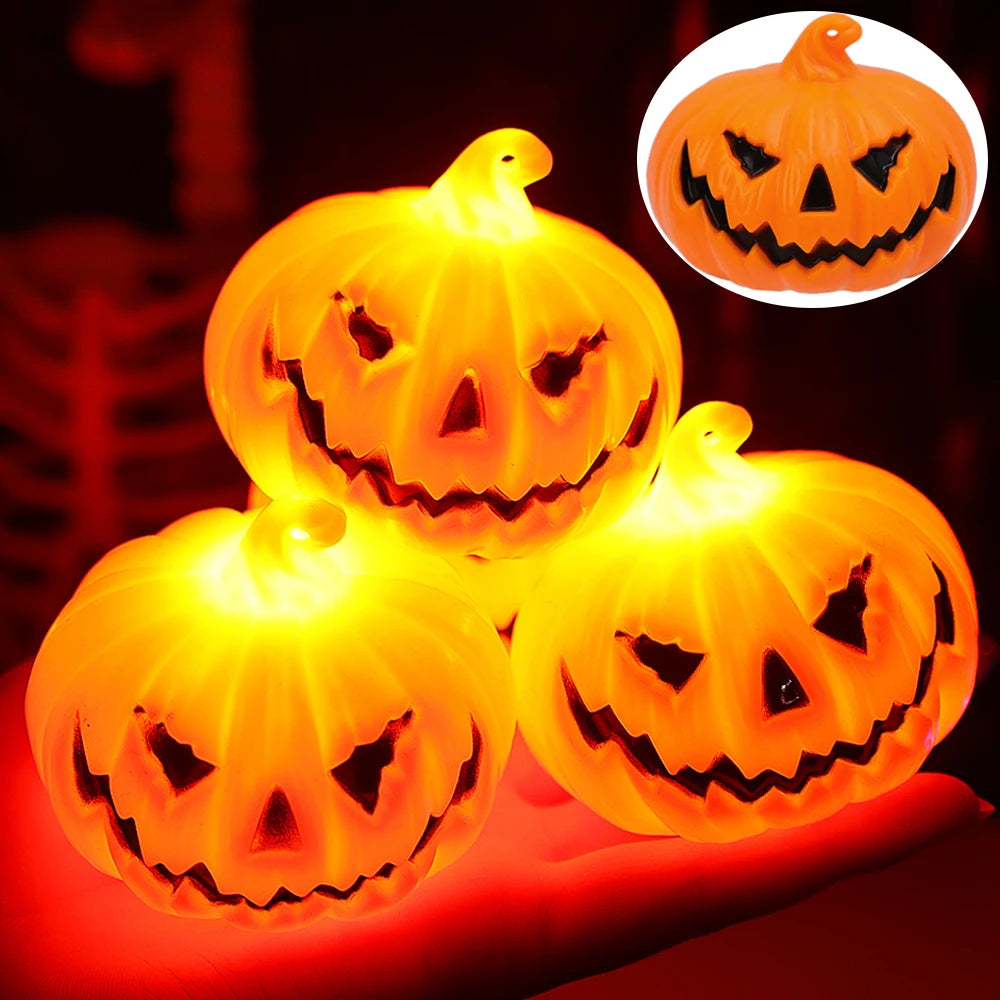 Halloween Theme Pumpkin Lantern Toy Festive Atmosphere Decoration Props LED Simulation Pumpkin Lantern Party Luminous Toys