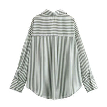 Load image into Gallery viewer, TRAF Shirts Summer Women&#39;s Tops 2024 New Chic Striped Loose Blouses Street Elegant Women&#39;s Joker Youth Shirt Tops