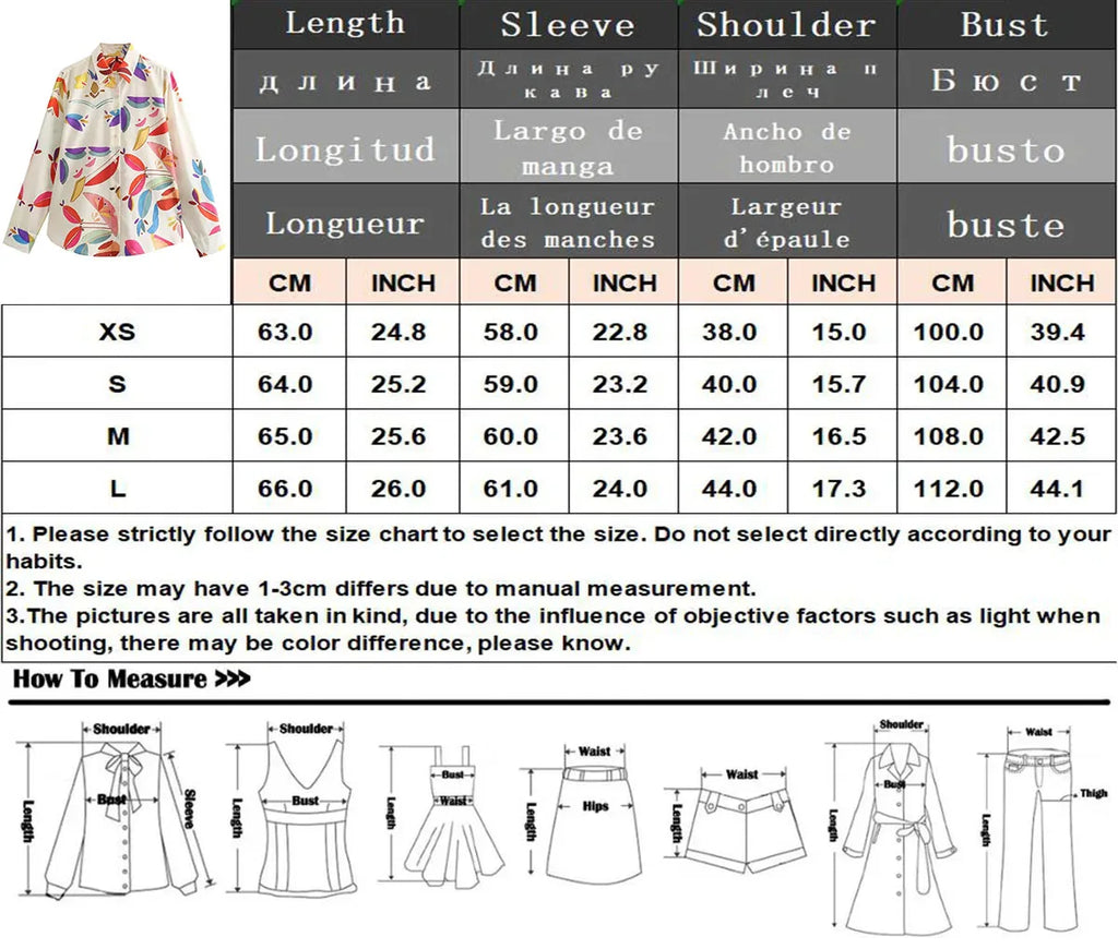 TRAFZA Women Suits Print Turn-Down Collar Long Sleeves Single Breasted Casual Shirts+High Waist Pockets Zipper Wide Leg Pants