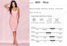 Load image into Gallery viewer, WillBeNice Sexy Bodycon Spaghetti Birthday Pink Bandage Dresses For Women 2022 Belt Sashes Wedding Dresses Evening Red Vestidos