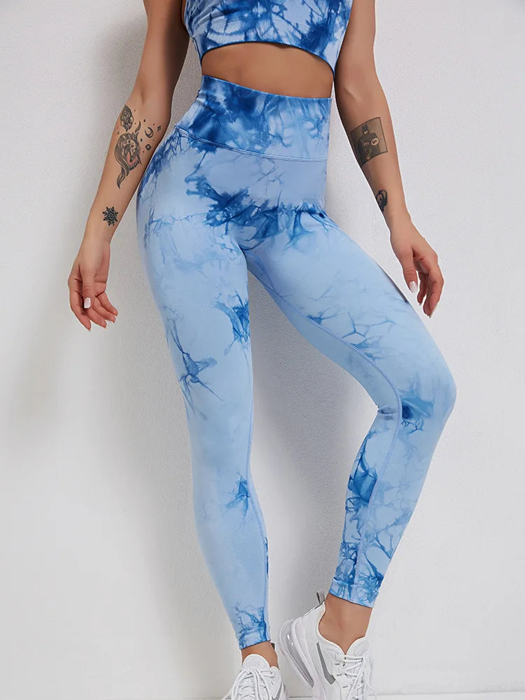 Tie Dye Leggings Seamless Women Fitness Leggings Push Up Booty Lifting Workout Pants Gym Running Legging/Bras/Shorts/Tops