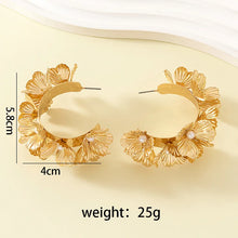 Load image into Gallery viewer, Fashion New Design Multi-layer Flower C-shaped Earrings for Women Party Painting Lacquer Floral Elegant Earring Jewelry