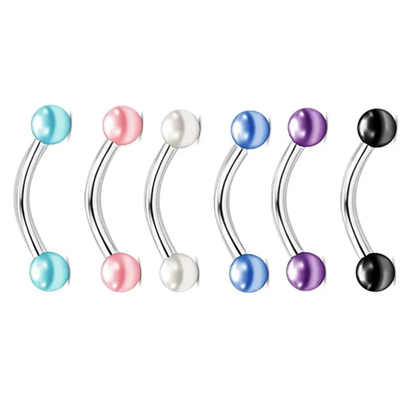 2/5/10Pcs Mix Eyebrow Piercing Set Curved Barbell Earring Rook Piercing Bulk Tongue Piercing Snake Bite Eyebrow Jewelry Pack