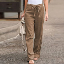 Load image into Gallery viewer, 2023 Autumn Women&#39;s Summer Elastic Waist Pure Cotton Hemp Strap Loose Pants