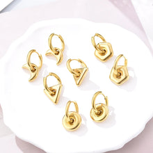 Load image into Gallery viewer, Classic Stainless Steel Heart Star Hoop Earrings For Women Punk Hip Hop Gold Silver Color Y2K Jewelry Female Earrings oorbellen