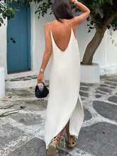 Load image into Gallery viewer, Women Sexy V Neck Backless Split Long Dress Chic Sleeveless Solid Loose Maxi Dresses Summer Fashion Lady Vacation Beach Wear