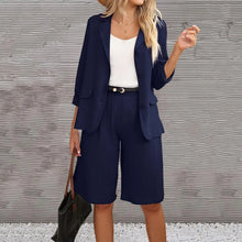 Load image into Gallery viewer, Formal Blazer Shorts Suit Knee Length Pants Lady Business Outfit Cardigan Plus Size Lady Coat Shorts Set Daily Wear