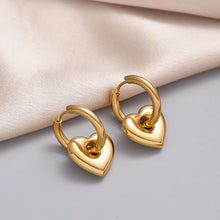 Load image into Gallery viewer, Classic Stainless Steel Heart Star Hoop Earrings For Women Punk Hip Hop Gold Silver Color Y2K Jewelry Female Earrings oorbellen