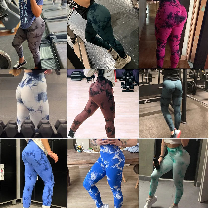 23 Colors Tie Dye Seamless Leggings Push Up Women Mallas Sports Fitness Contour Yoga Running Pants Elastic Nylon Tights Leggins