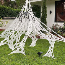 Load image into Gallery viewer, 2/4Meters Outdoor Giant Stretchy Netting Spider Webbing Ripped Cobweb Haunted House Prop Halloween Decor Spooky Party Supplies