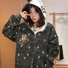 Load image into Gallery viewer, Streetwear Women Original Sanrio Hello Kitty Zip Hoodie Girl Loose Campus Couple Cardigan Coat Y2k Clothes Oversized Sweatshirt